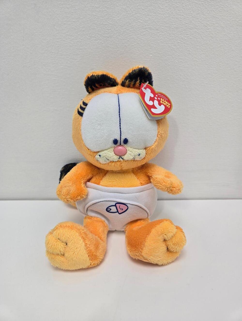 Ty Beanie Baby “Garfield Baby” the Garfield Cat Wearing Diaper! (6.5 inch)
